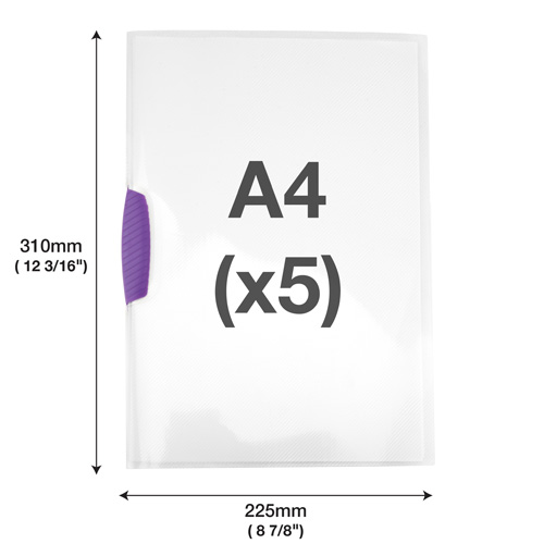 PivotClip File A4 - Clear - Pack of 5 - Imagen 5