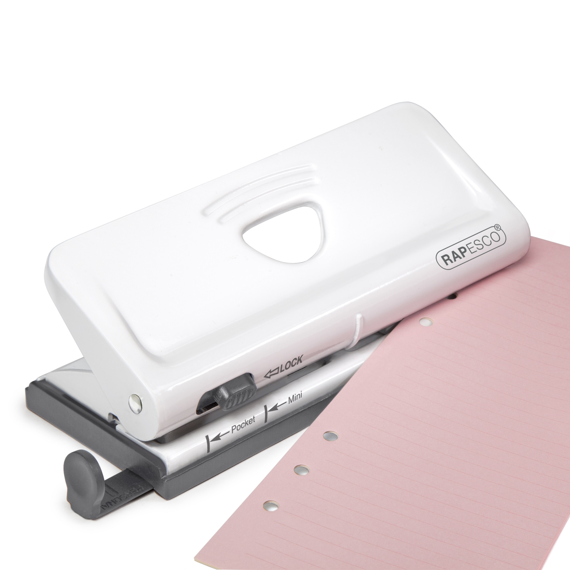 Adjustable 6-Hole Organiser/ Diary Punch - White - Imagen 3