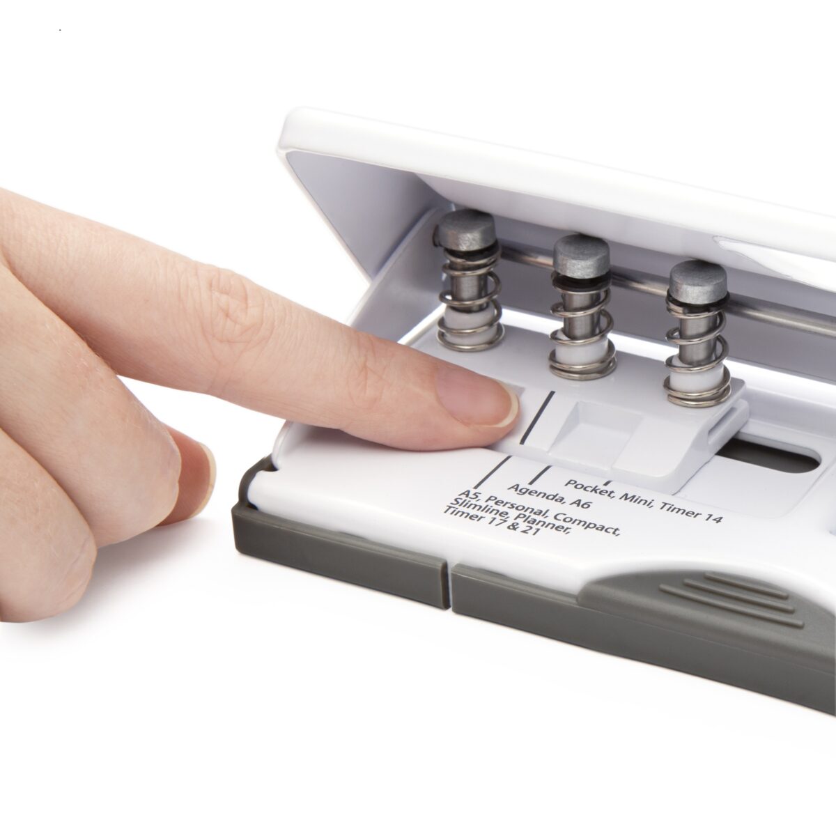 Adjustable 6-Hole Organiser/ Diary Punch - White - Imagen 6