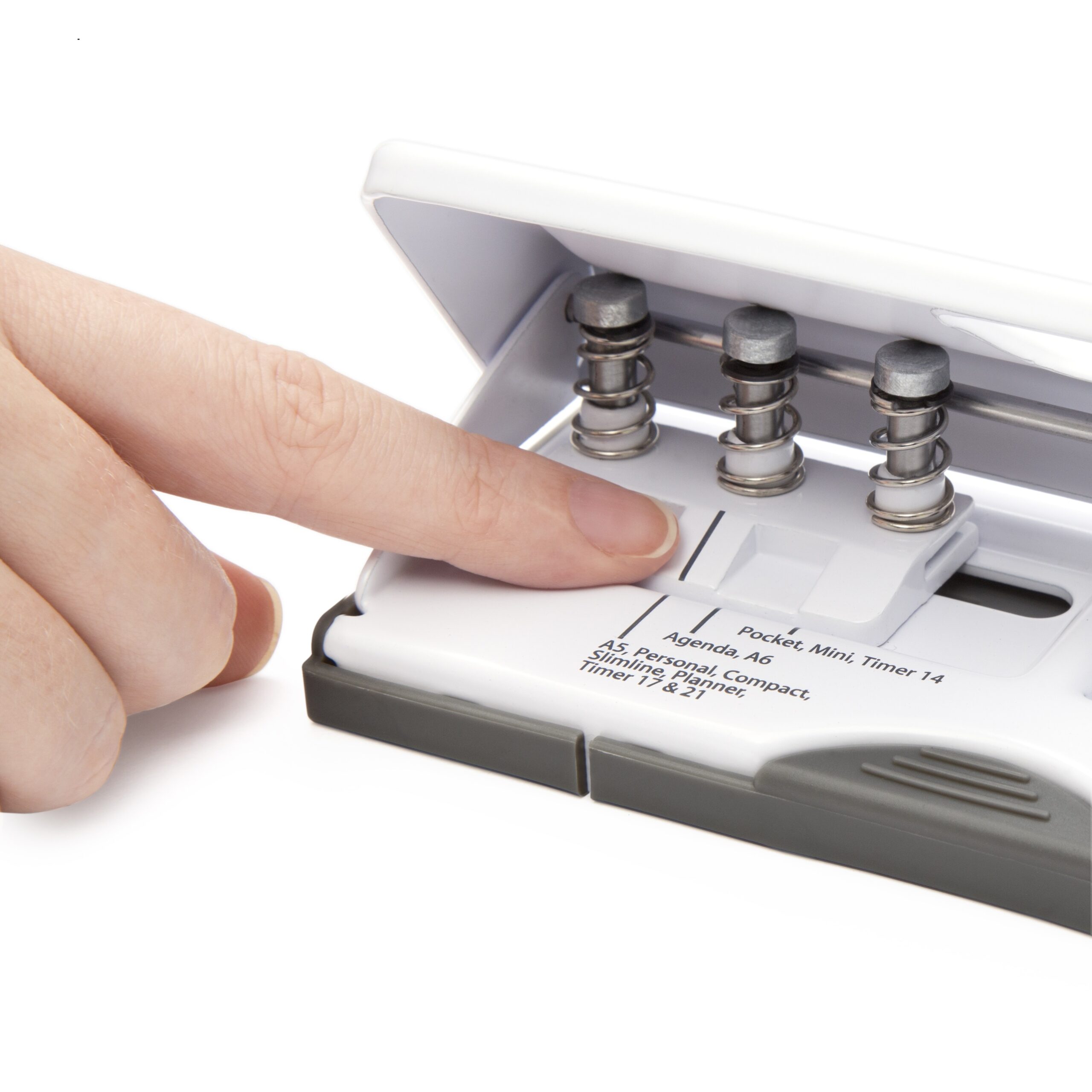 Adjustable 6-Hole Organiser/ Diary Punch - White - Imagen 6