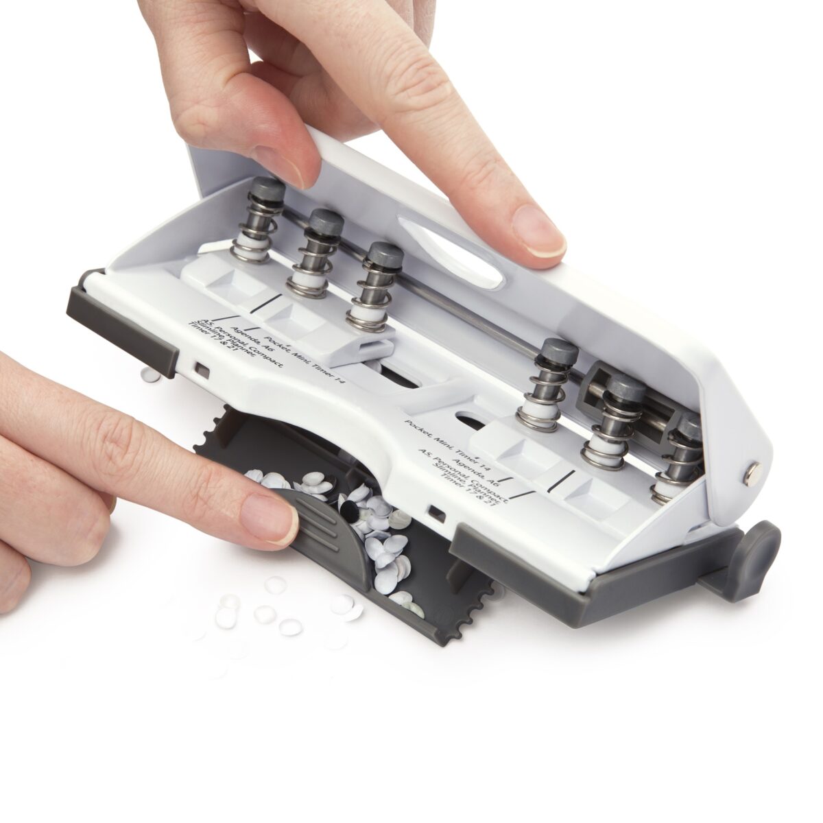 Adjustable 6-Hole Organiser/ Diary Punch - White - Imagen 2