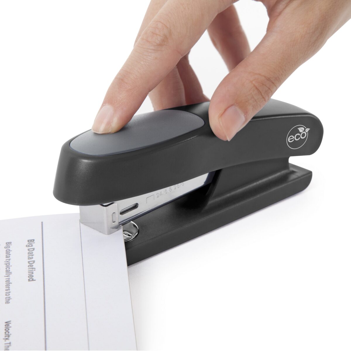 Germ-Savvy® Antibacterial ECO Sting Ray Half Strip Stapler and 1000 24/6mm  Staples - Black - Rapesco Worldwide