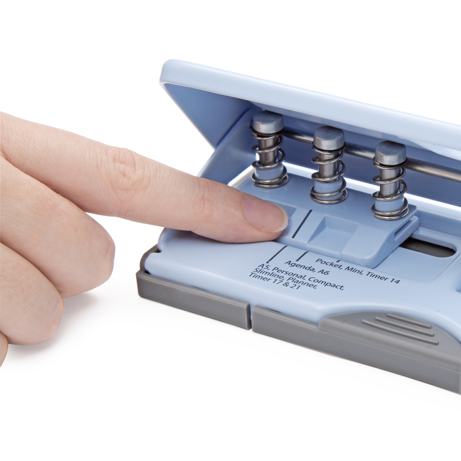 Adjustable 6-Hole Organiser/ Diary Punch - Powder Blue - Imagen 6