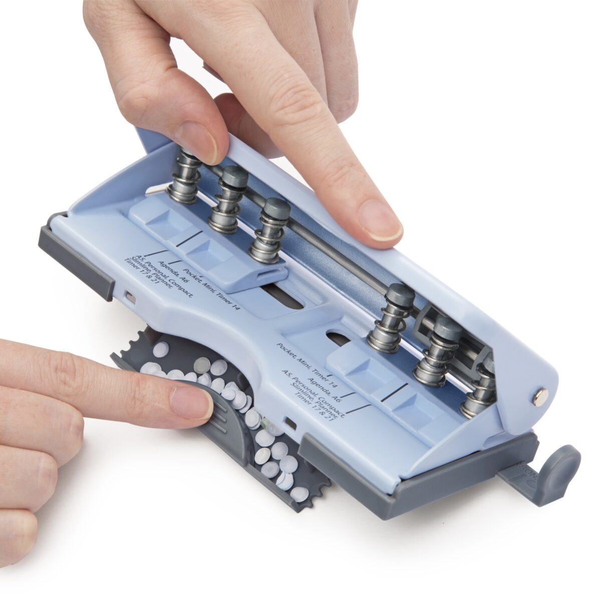 Adjustable 6-Hole Organiser/ Diary Punch - Powder Blue - Imagen 5