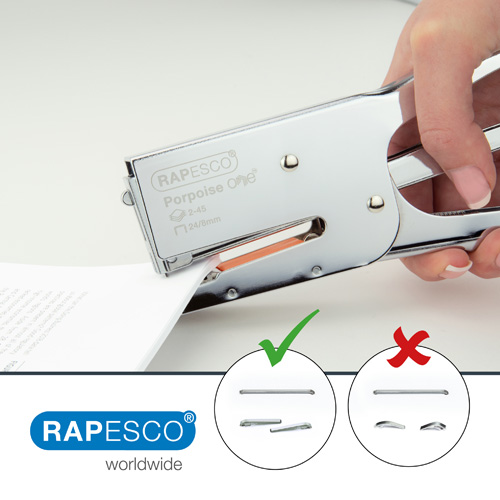 Porpoise ONE Stapling Plier & 1000 Staples 24/8mm – Chrome - Imagen 2